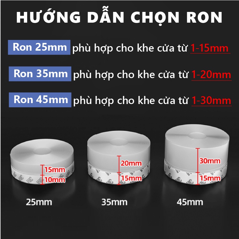 Ron Dán Chính Hãng 3M Che Khe Cửa Sổ Chắn Gió Lùa, Cuộn Băng Keo Chặn Đáy Chân Cửa, Cách Nhiệt, Chống Ồn, Côn Trùng
