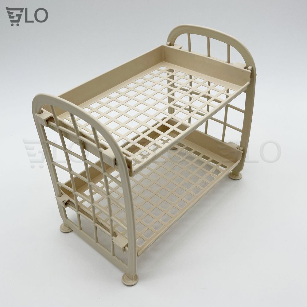 Kệ Nhựa 2 Tầng Mini Đựng Đồ Văn Phòng, Phòng Tắm, Nhà Bếp