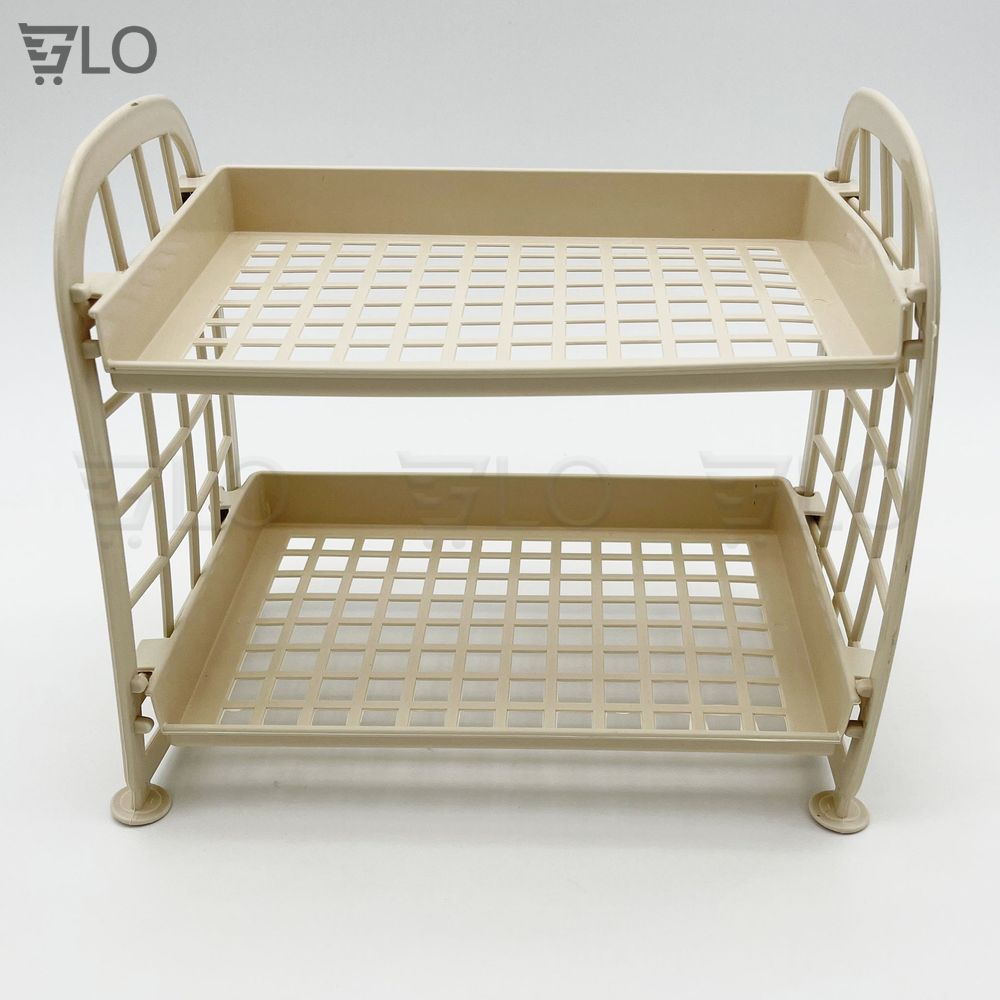 Kệ Nhựa 2 Tầng Mini Đựng Đồ Văn Phòng, Phòng Tắm, Nhà Bếp