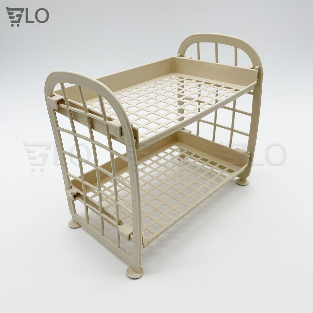 Kệ Nhựa 2 Tầng Mini Đựng Đồ Văn Phòng, Phòng Tắm, Nhà Bếp