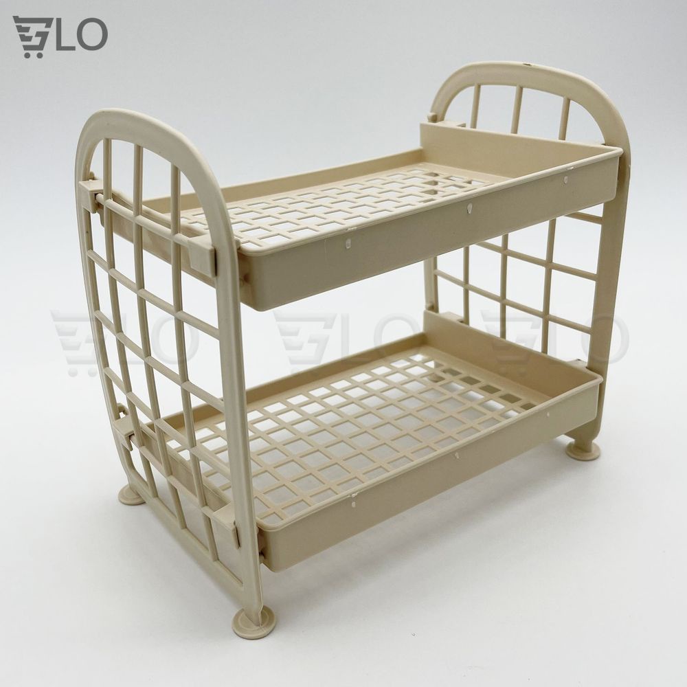 Kệ Nhựa 2 Tầng Mini Đựng Đồ Văn Phòng, Phòng Tắm, Nhà Bếp