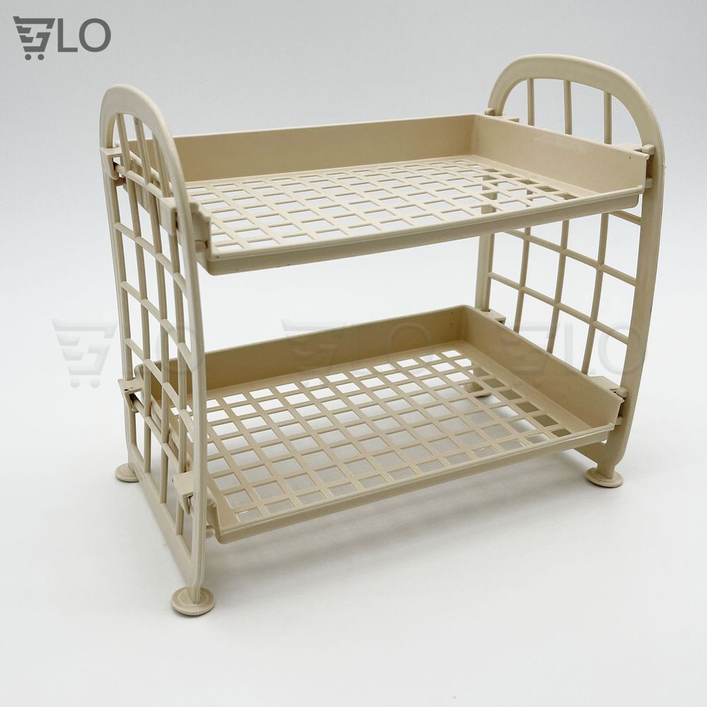 Kệ Nhựa 2 Tầng Mini Đựng Đồ Văn Phòng, Phòng Tắm, Nhà Bếp