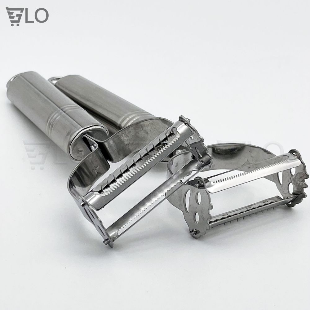 Dụng Cụ Dao Gọt, Dao Bào Sợi Rau Củ Quả 2 Đầu Bằng Inox Siêu Bén Cầm Chắc Tay