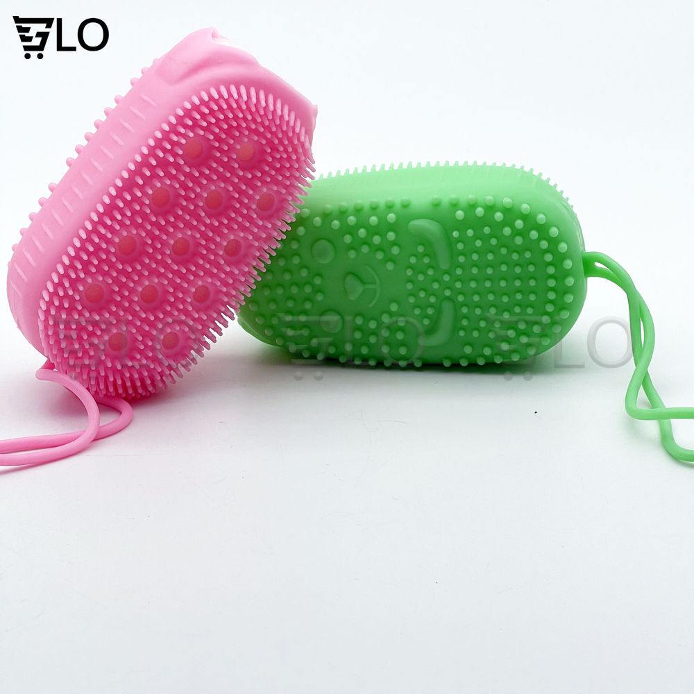 Bông Tắm Silicon Tạo Bọt Massage Hình Chuột Cute Tẩy Da Chết 2 Mặt