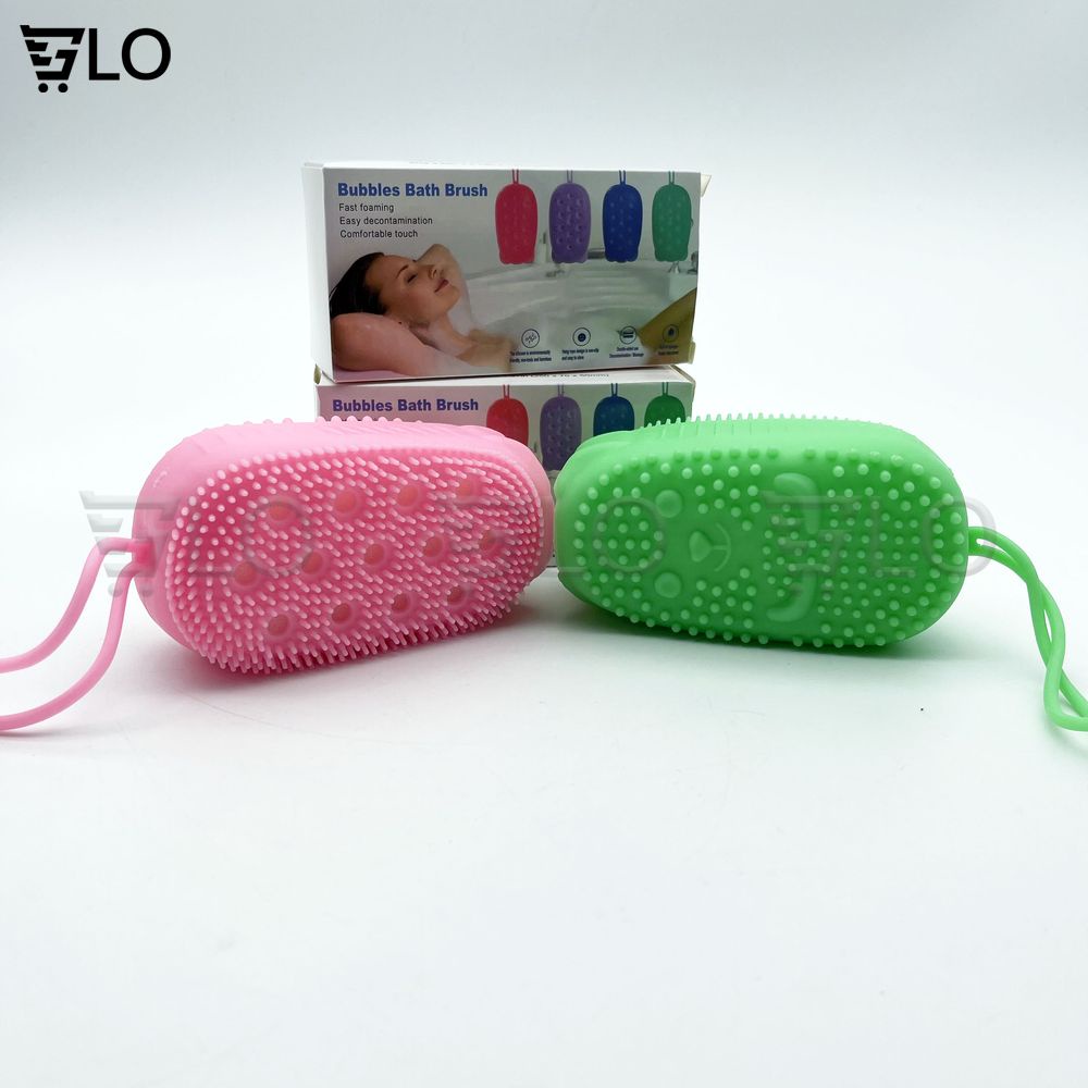 Bông Tắm Silicon Tạo Bọt Massage Hình Chuột Cute Tẩy Da Chết 2 Mặt