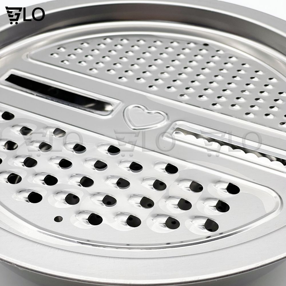 Bộ Bào Nạo Rau Củ Kiêm Rổ Và Chậu Inox Cao Cấp Đa Năng