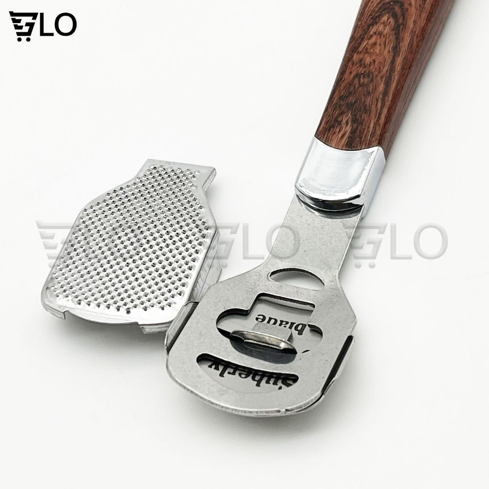 Dụng Cụ Chà Gót Chân, Mài, Tẩy Da Chết Inox Cao Cấp Kèm 10 Lưỡi Dao Cạo Thay Thế
