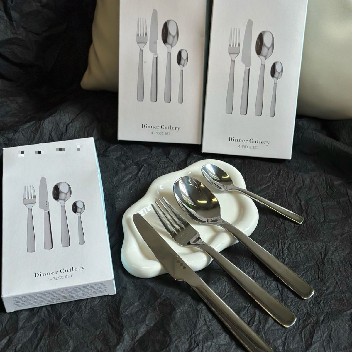 Bộ dao dĩa muỗng 4 món của SMEG thương hiệu Ý inox 304 cao cấp