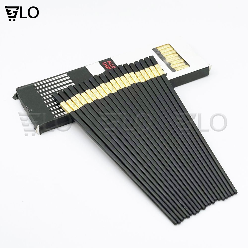 Bộ 10 Đôi Đũa Mạ Vàng, Đũa Hợp Kim Chống Mốc Hàn Quốc