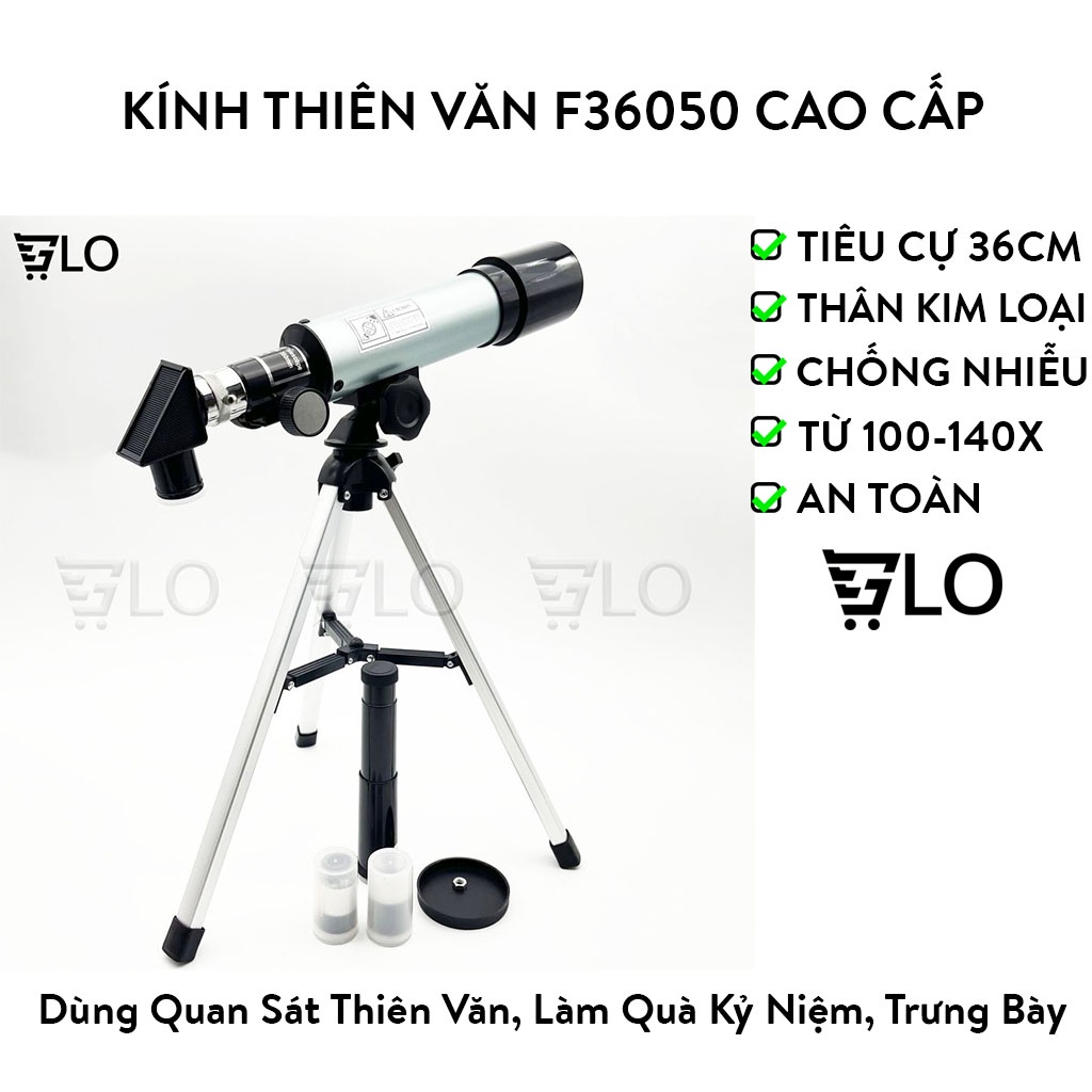 Kính Thiên Văn F36050 Cao Cấp Loại Lớn, Kính Viễn Vọng Khúc Xạ Ngắm Trăng Sao Sắc Nét Cho Trẻ Em Giá Rẻ