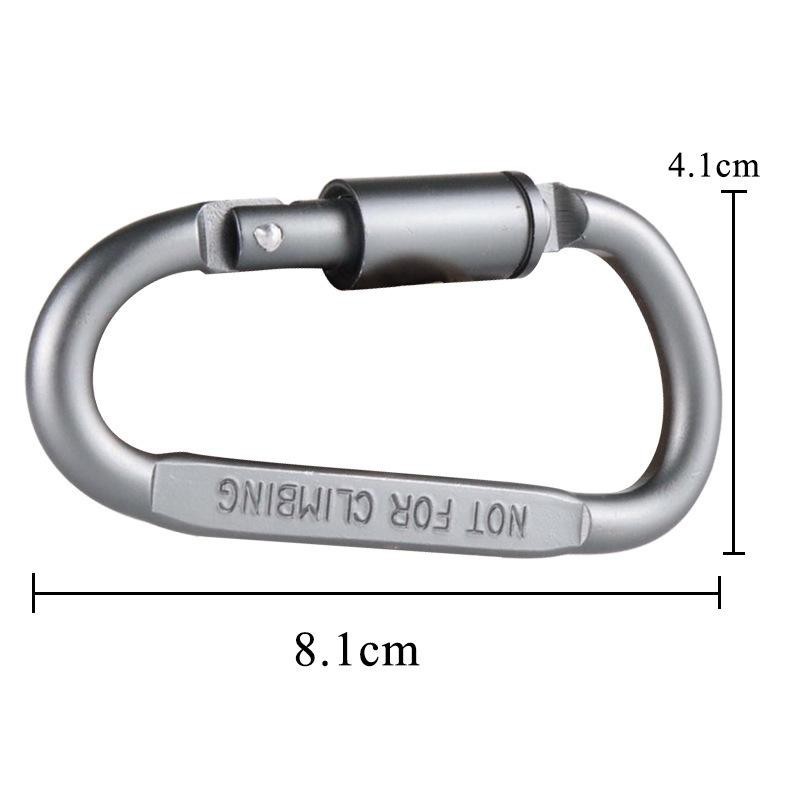Móc Khóa Nhôm Carabiner Hình Chữ D Được Làm Từ Hợp Kim Nhôm Cao Cấp Siêu Cứng Và Bền, Không Bị Mài Mòn 8498