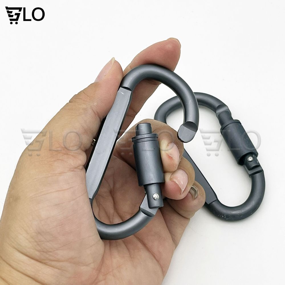 Móc Khóa Nhôm Carabiner Hình Chữ D Được Làm Từ Hợp Kim Nhôm Cao Cấp Siêu Cứng Và Bền, Không Bị Mài Mòn 8498