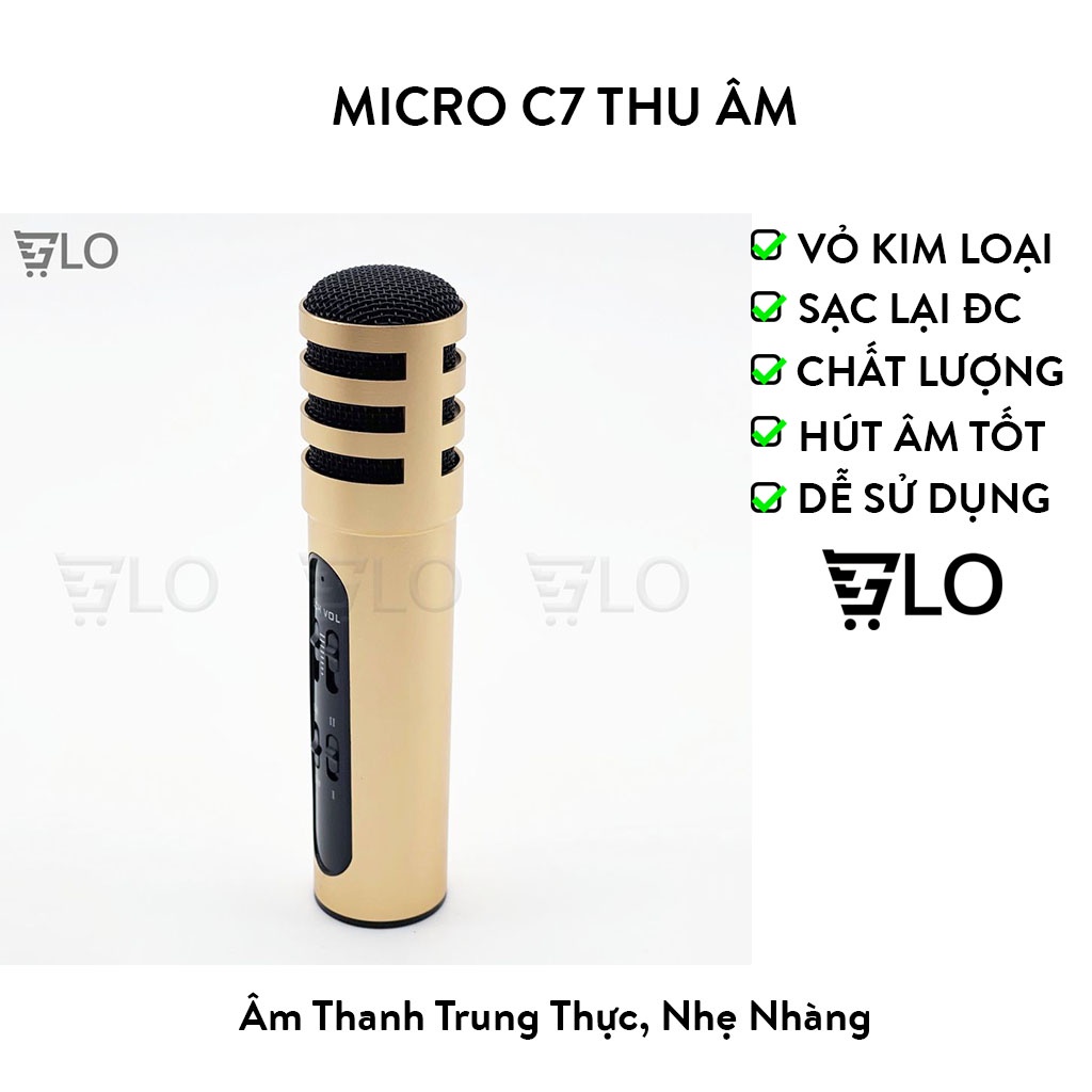 Trọn Bộ Micro C7 Thu Âm, Livestream Trên Điện Thoại- Cực Hay, Cực Đẹp, Phù Hợp Mọi Loại Điện Thoại Android Và IOS