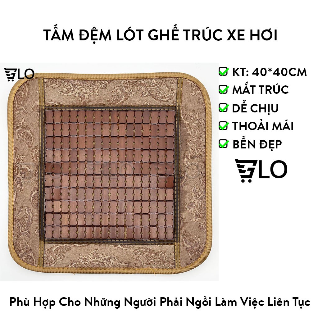 Tấm Đệm Lót Ghế Trúc Xe Hơi,Ô Tô, Văn Phòng Có Hạt Bám Dính