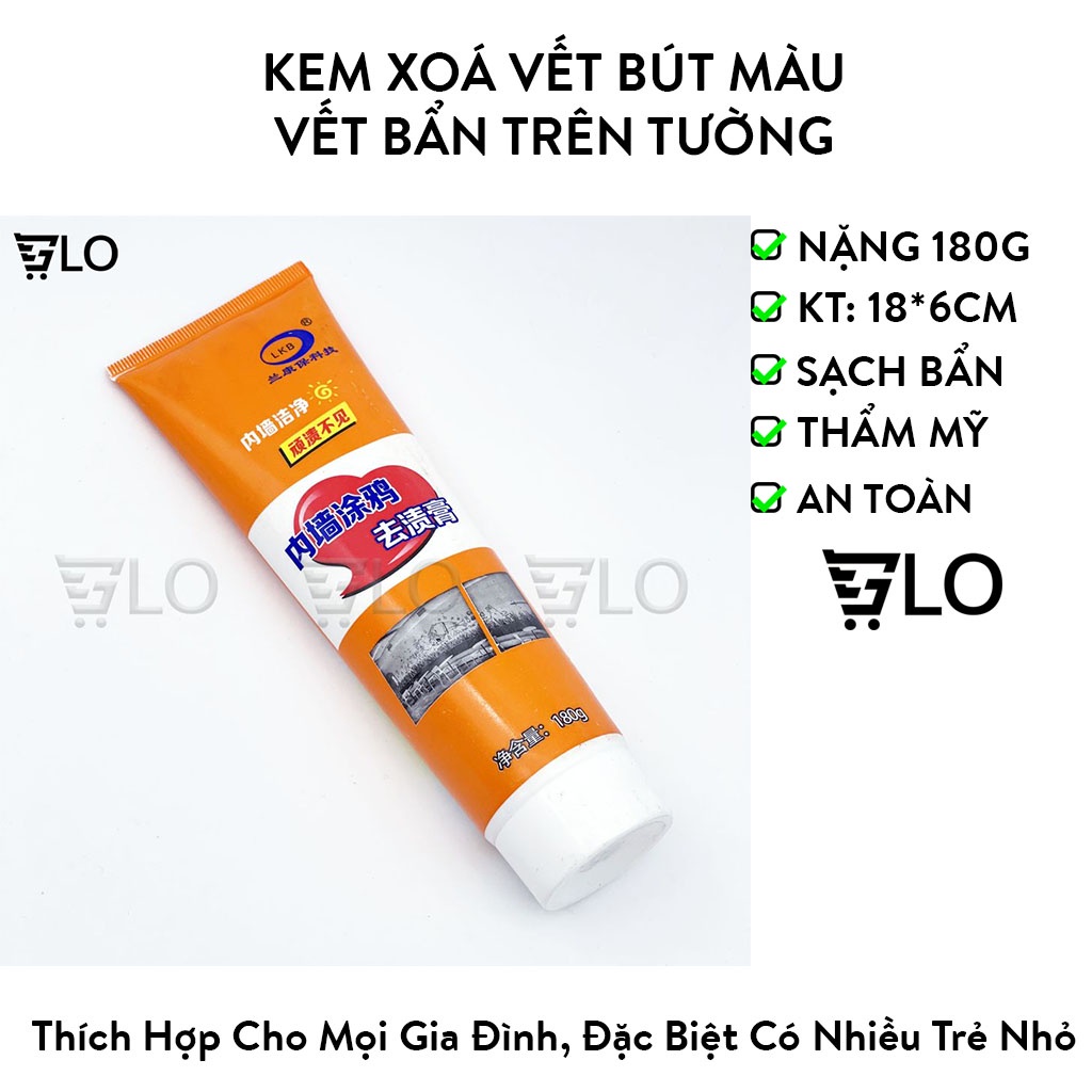 Kem Xoá Vết Bút Màu, Vết Bẩn Trên Tường Nhà Chai Tẩy Làm Sạch Vết Bẩn Trên Tường 180g