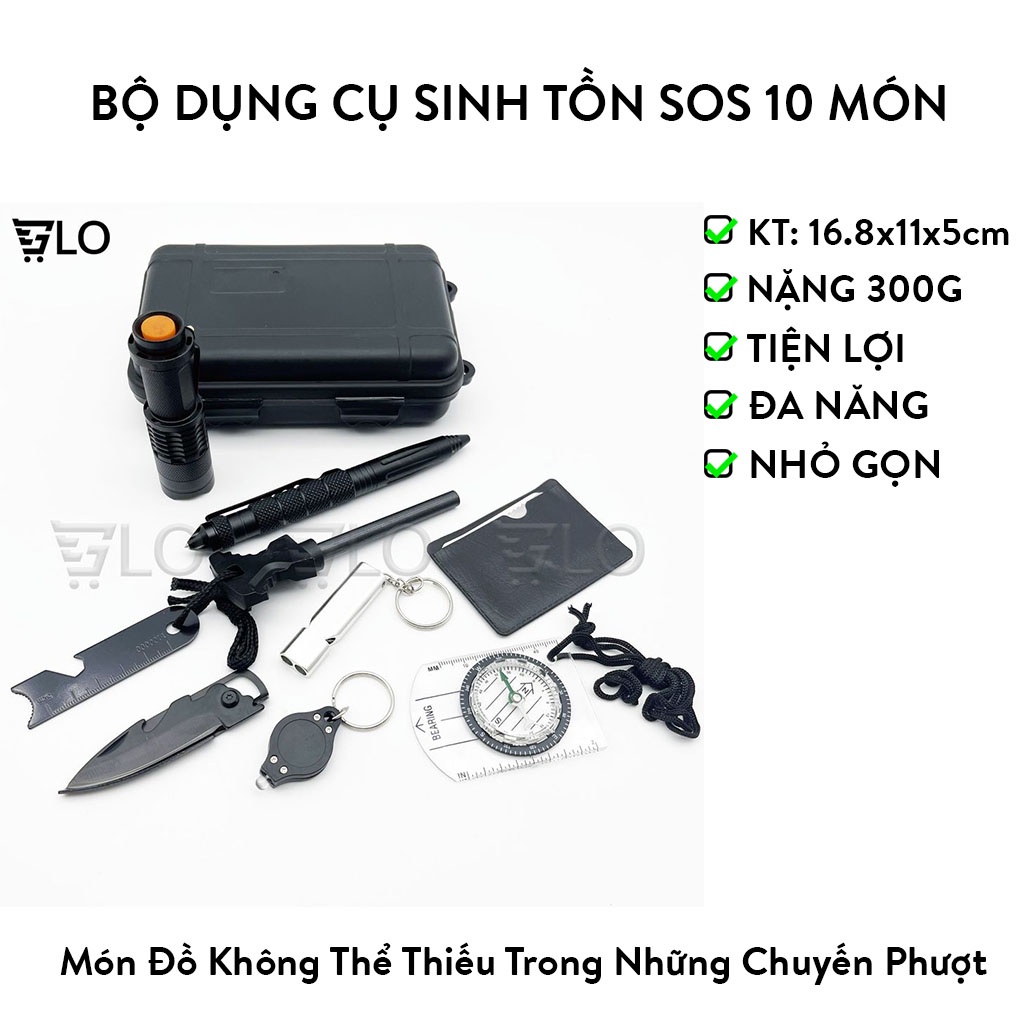 Bộ Dụng Cụ Sinh Tồn SOS 10 Món