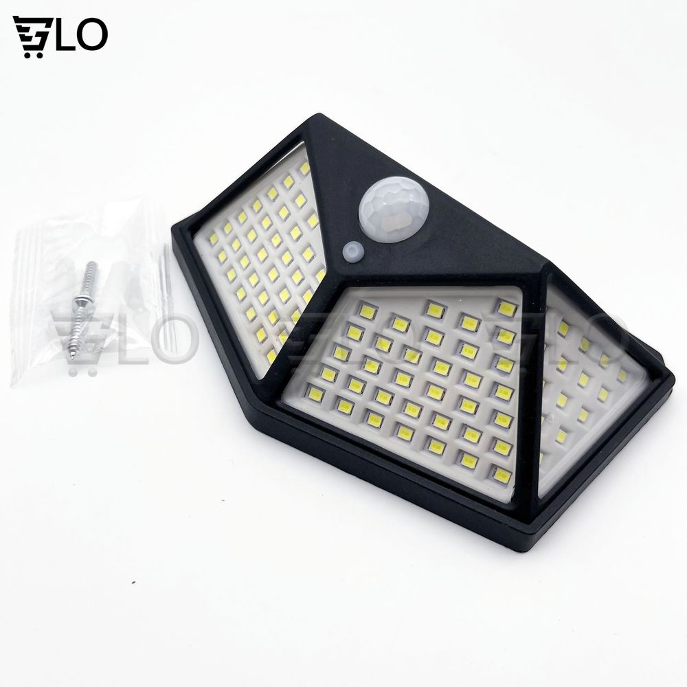 Đèn Led Năng Lượng Mặt Trời Cảm Biến Chuyển Động 100 Led 3 Chế Độ Siêu Sáng Chống Nước