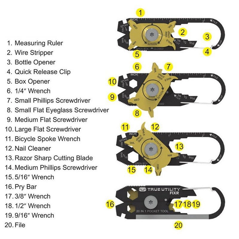 Móc Khóa Đa Năng 20 In 1 Cực Độc