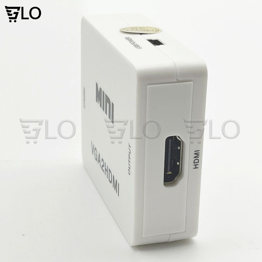 Box Chuyển VGA Sang HDMI HD Mini, Bộ Adapter Chuyển VGA Ra HDMI