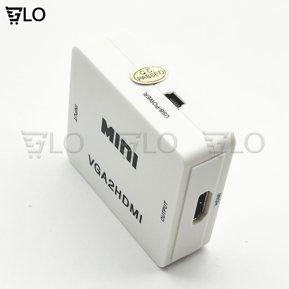 Box Chuyển VGA Sang HDMI HD Mini, Bộ Adapter Chuyển VGA Ra HDMI