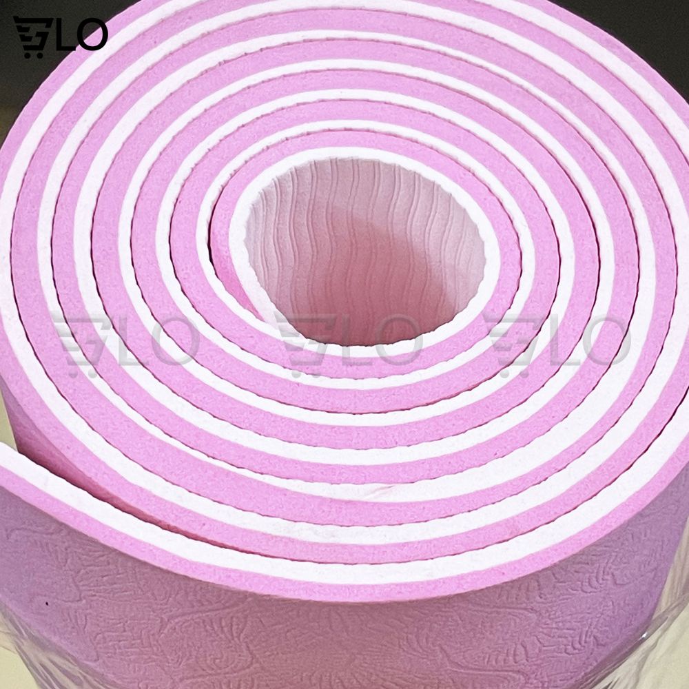 Thảm Tập Yoga Gym Định Tuyến TPE Cao Cấp 2 Lớp Dày 6mm-8mm, Chống Trơn Trượt, Không Mùi, Độ Bám Tốt