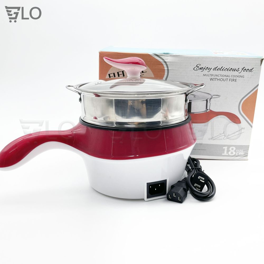 Dụng Cụ Ca Nấu Mì Có Lồng Hấp 18cm Tay Cầm Ngang