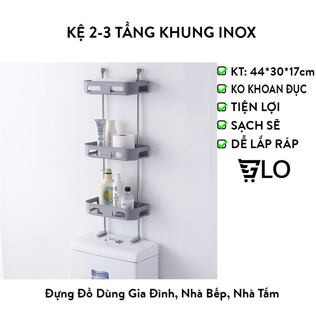 Kệ 2-3 Tầng Đặt Bồn Nhà Tắm, Nhà Bếp Khung Inox