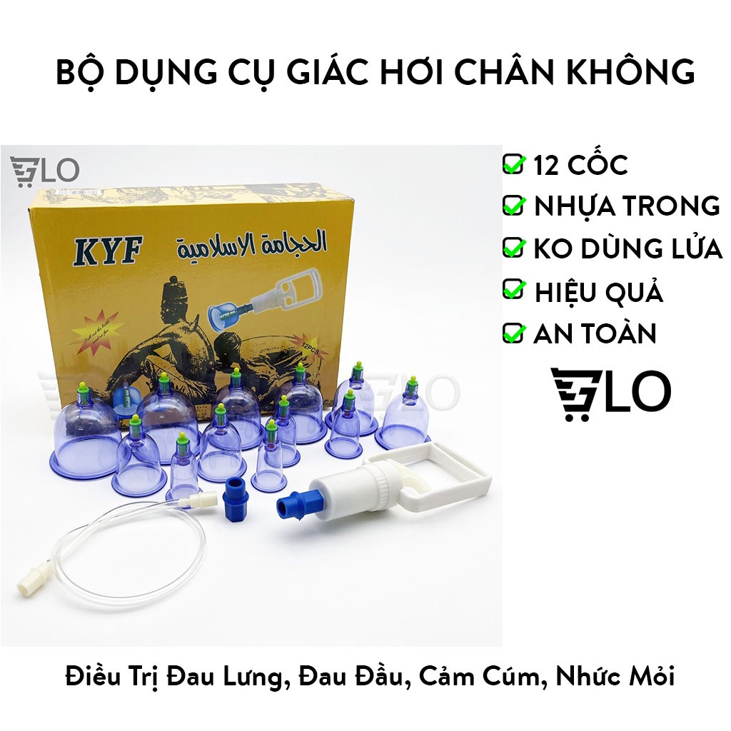 Bộ Dụng Cụ Giác Hơi Chân Không 12 Món Không Dùng Lửa An Toàn, Tiện Lợi