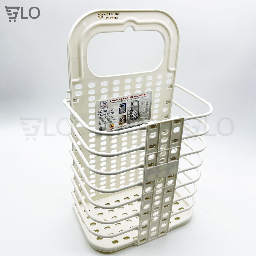 Giỏ Đựng Đồ, Quần Áo Gấp Gọn Treo Tường Việt Nhật 3379 28x47x17cm