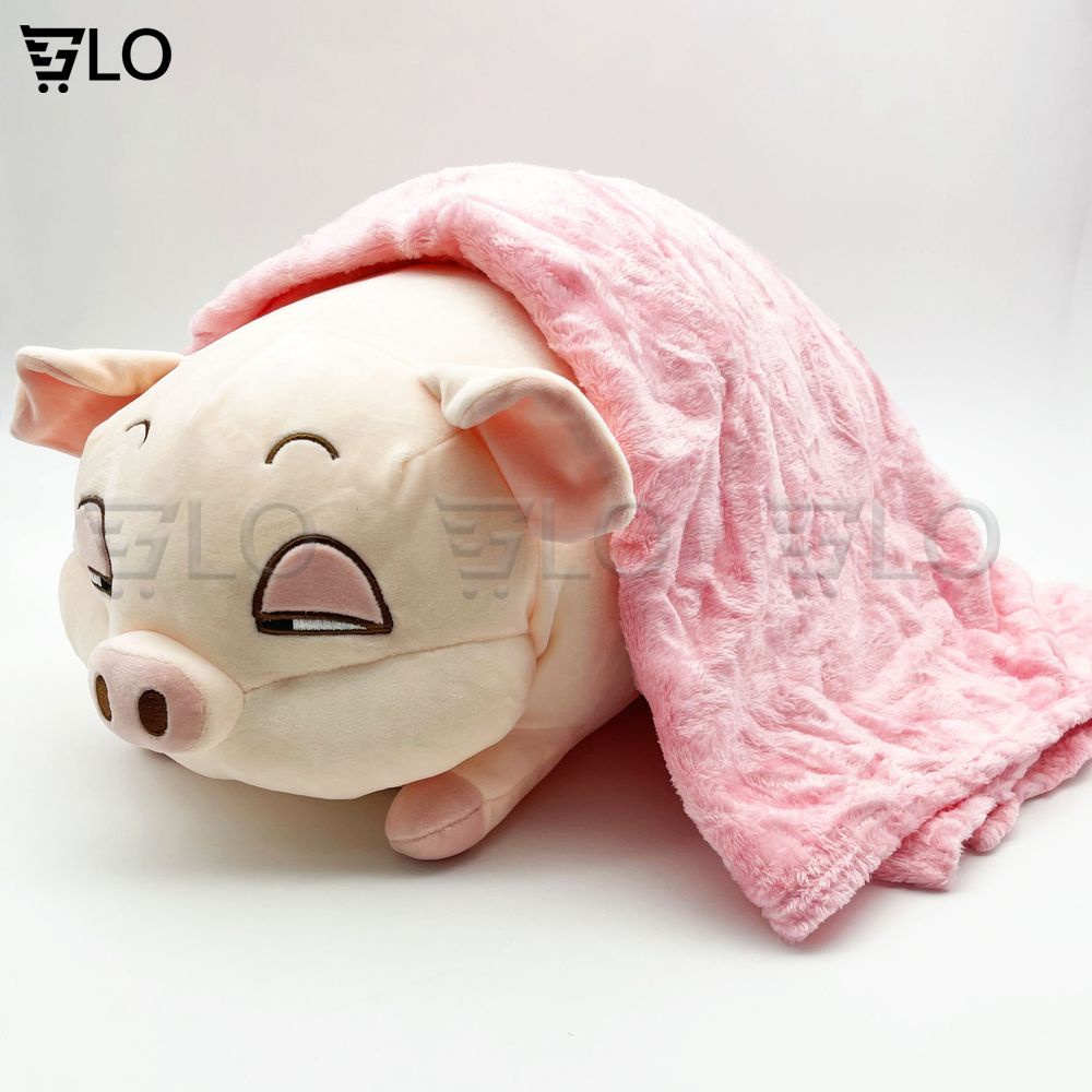 Bộ Set Chăn Gối Văn Phòng 2 In 1 Hình Heo Dễ Thương