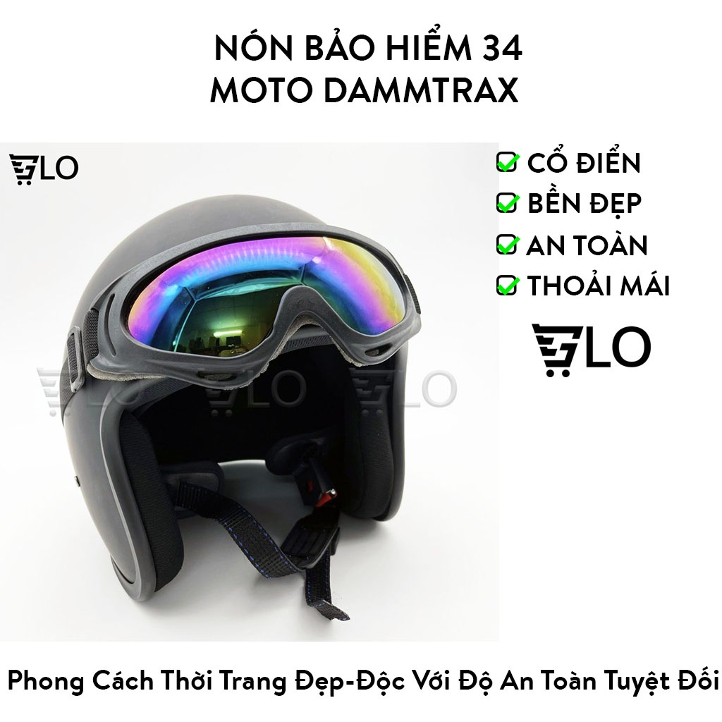 Nón Mũ Bảo Hiểm 3/4 Moto Dammtrax Chuyên Đi Phượt