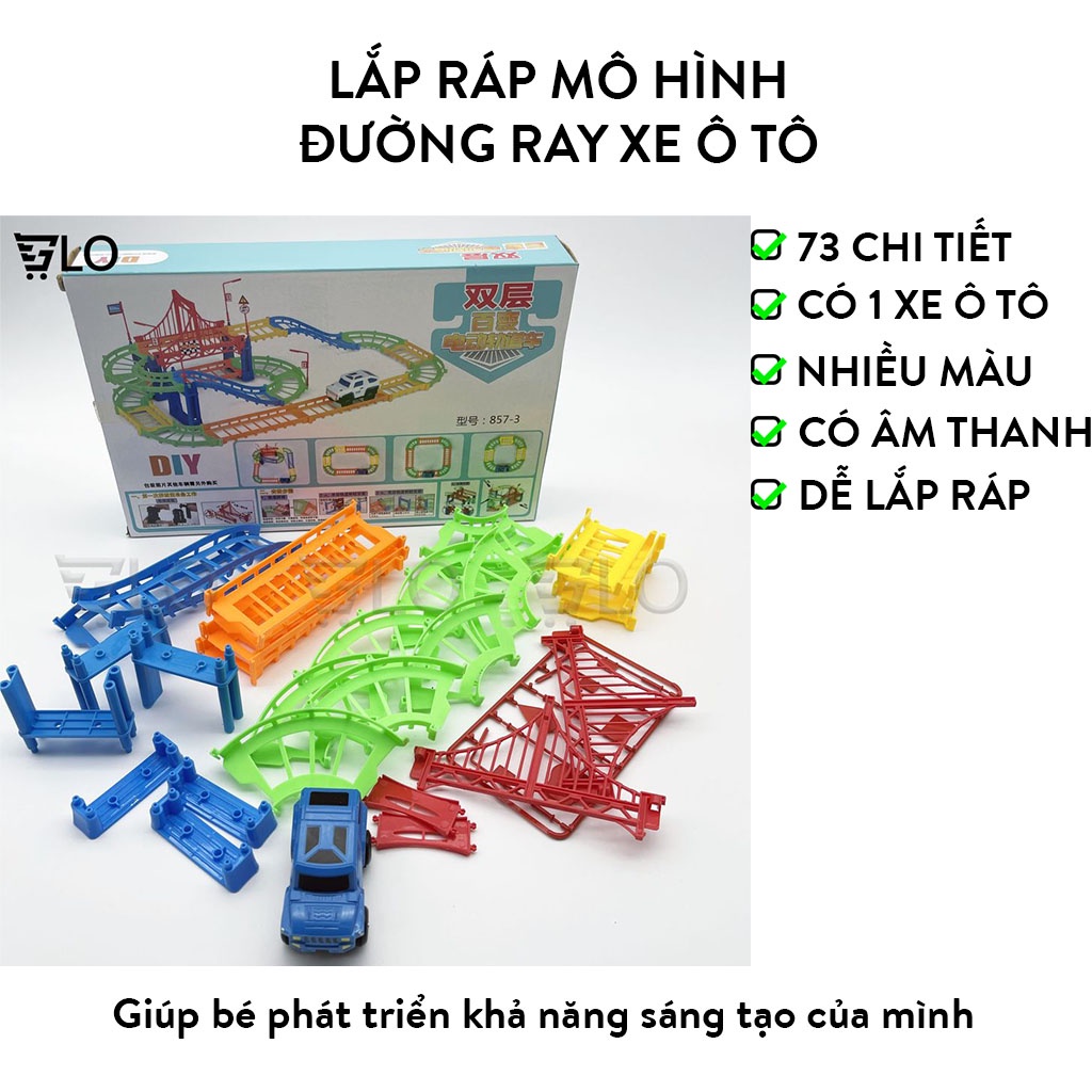 Lắp Ráp Mô Hình Đường Ray Xe Ô Tô Cho Bé 73 Chi Tiết