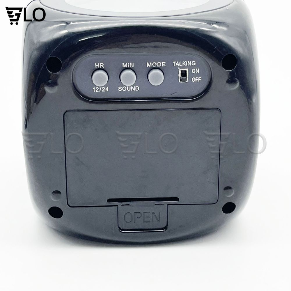 Đồng Hồ Báo Thức Hiển Thị Giờ, Nhiệt Độ Có Giọng Nói, Tích Hợp Đèn Led Chiếu Lên Tường Độc Đáo