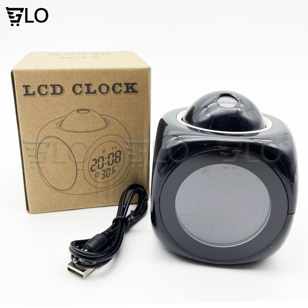 Đồng Hồ Báo Thức Hiển Thị Giờ, Nhiệt Độ Có Giọng Nói, Tích Hợp Đèn Led Chiếu Lên Tường Độc Đáo