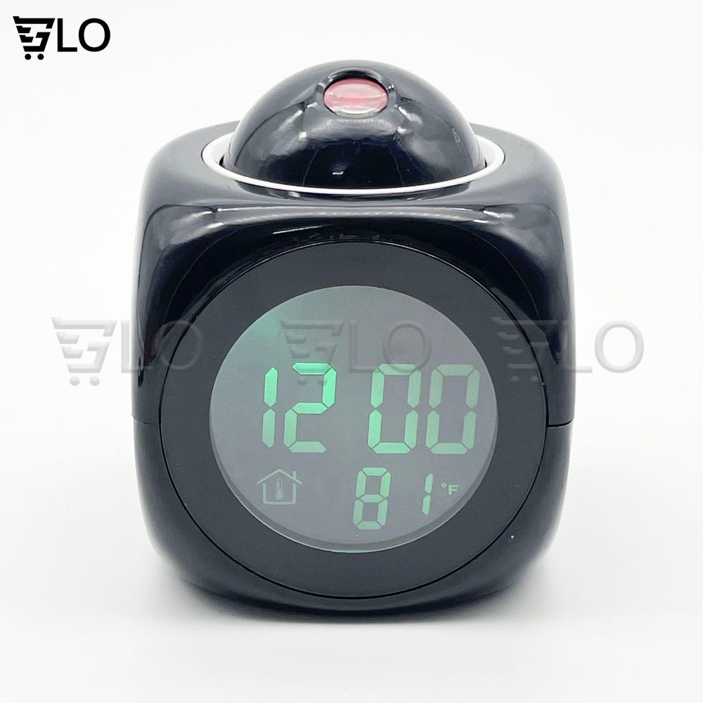 Đồng Hồ Báo Thức Hiển Thị Giờ, Nhiệt Độ Có Giọng Nói, Tích Hợp Đèn Led Chiếu Lên Tường Độc Đáo