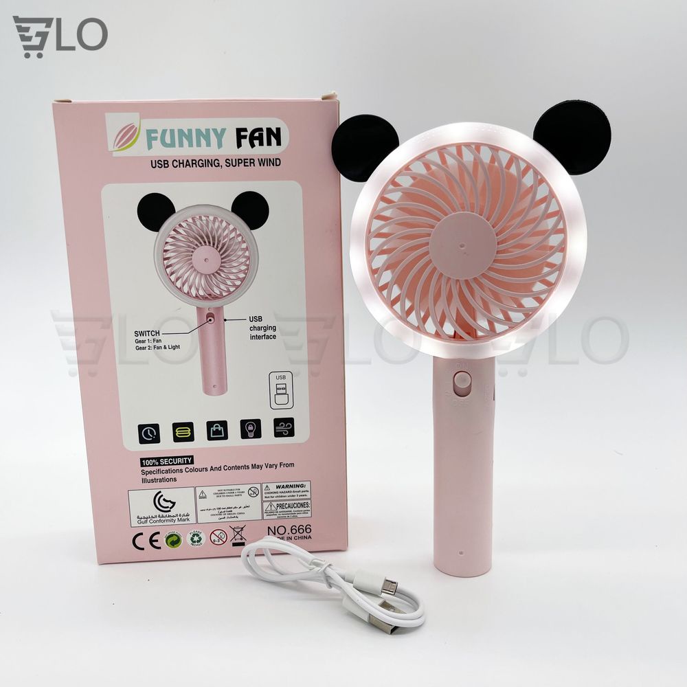 Quạt Mini Tai Gấu MHT 666 Đèn Led