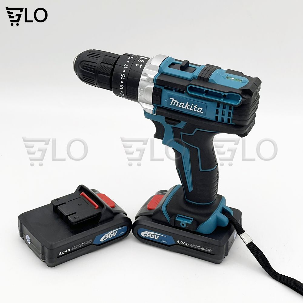 Bộ Máy Khoan Pin Bắt Vít Makita 36V 3 Chức Năng Kèm 2 Pin, Đầy Đủ 24 Phụ Kiện Đồ Nghề