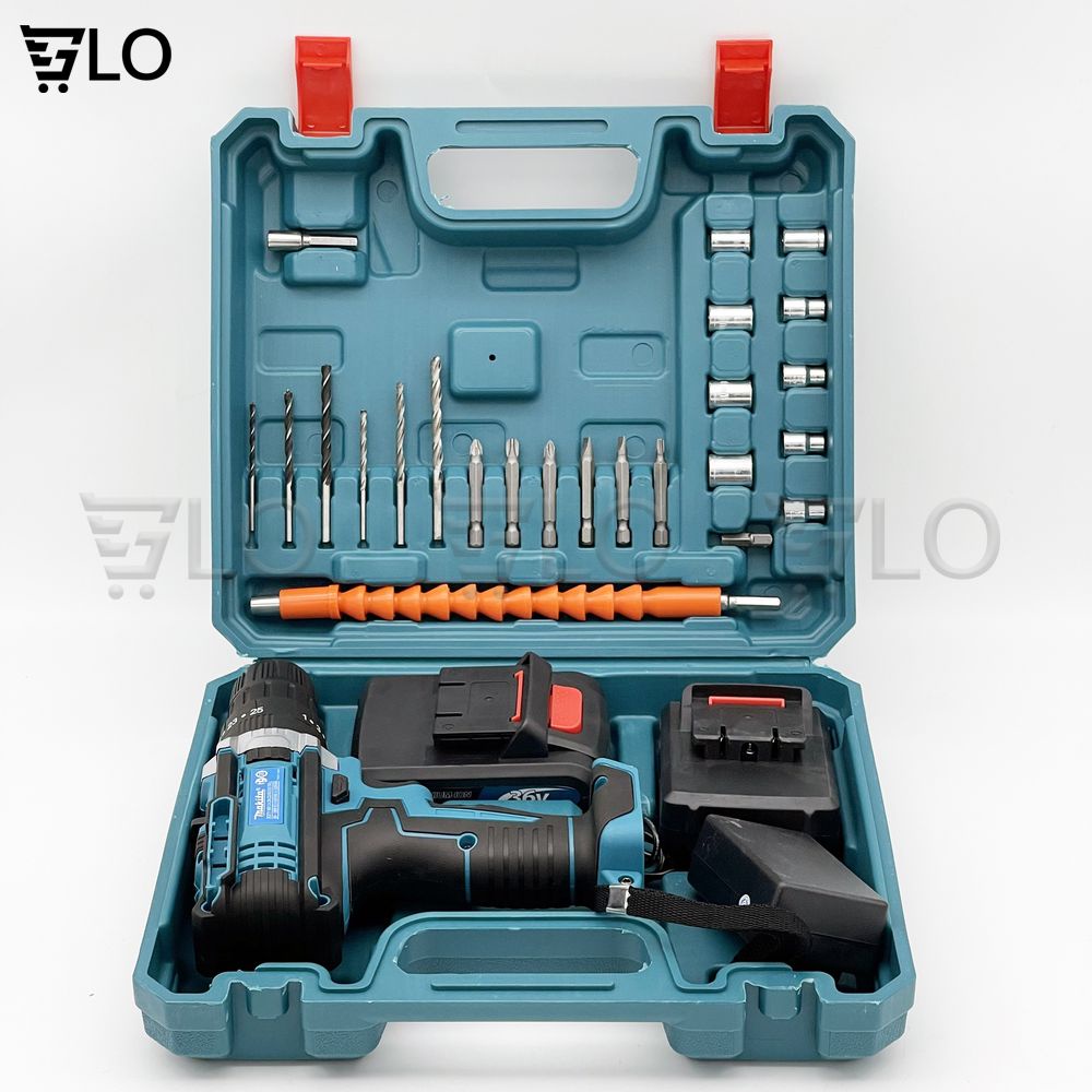 Bộ Máy Khoan Pin Bắt Vít Makita 36V 3 Chức Năng Kèm 2 Pin, Đầy Đủ 24 Phụ Kiện Đồ Nghề