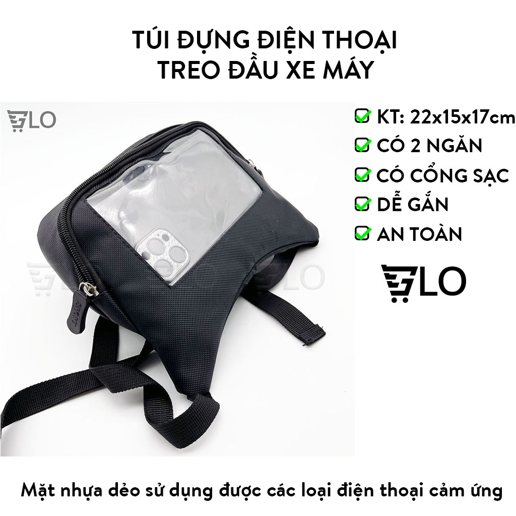 Túi Đựng Điện Thoại Treo Đầu Xe Máy Loại 1 Chống Nước Chạy Grab