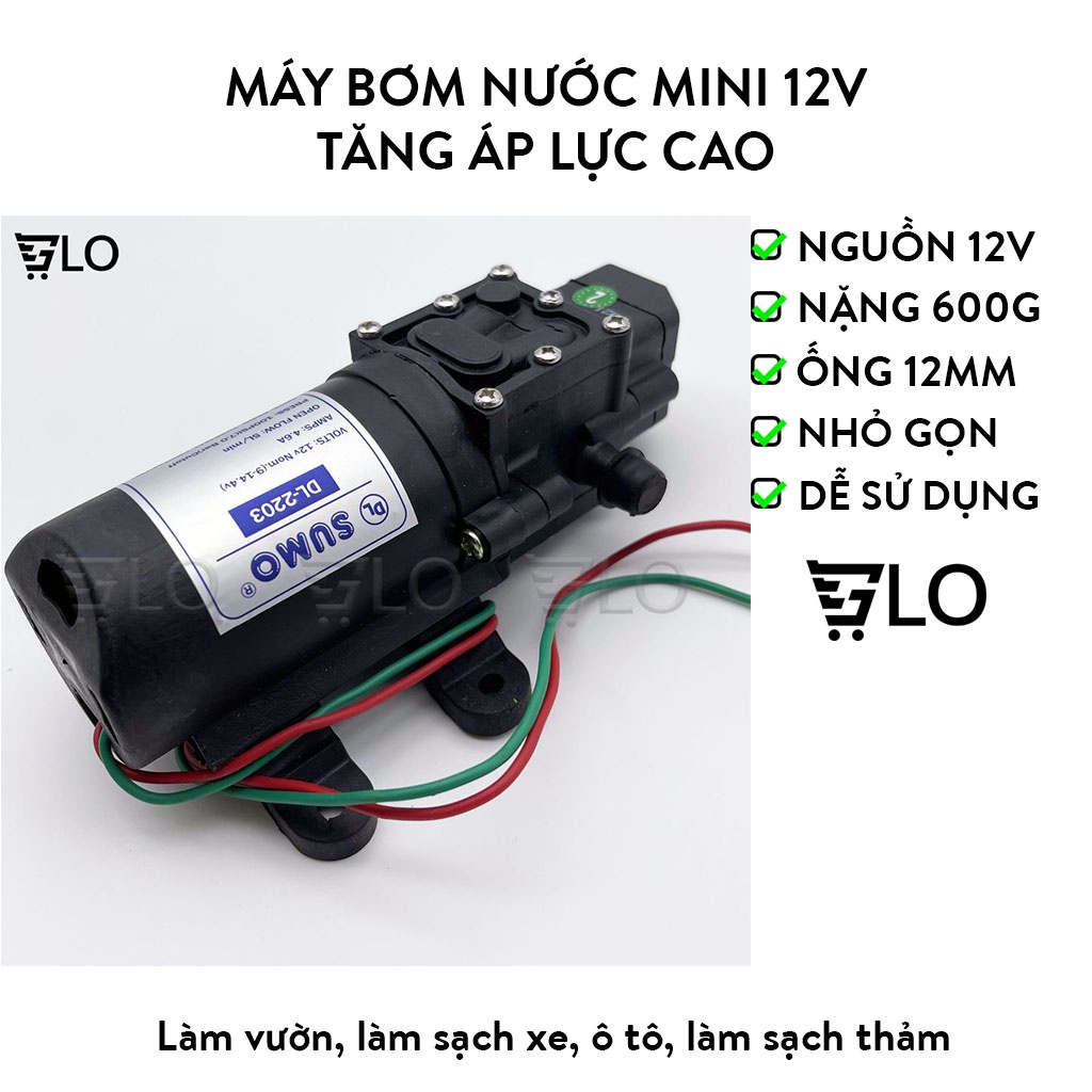Máy Bơm Nước Mini 12v Tăng Áp Lực Cao