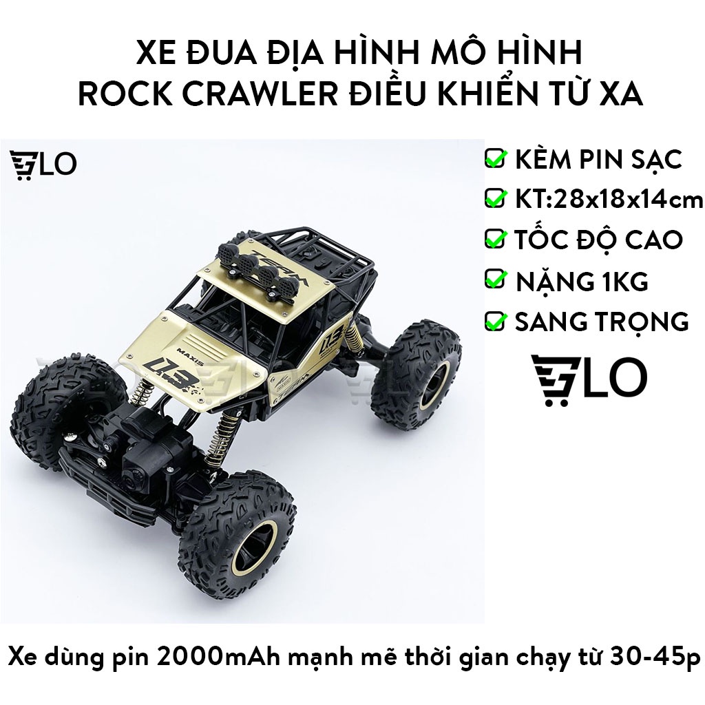 Xe Đua Địa Hình Điều Khiển Từ Xa Sóng 2.4g Tỉ Lệ 1:16 Mô Hình Rock Crawler