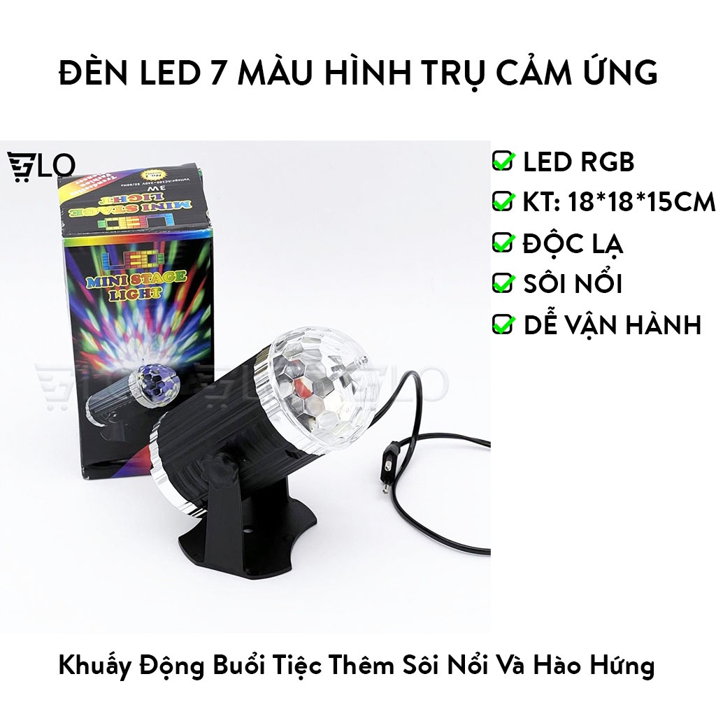 Đèn Led 7 Màu Hình Trụ Cảm Ứng