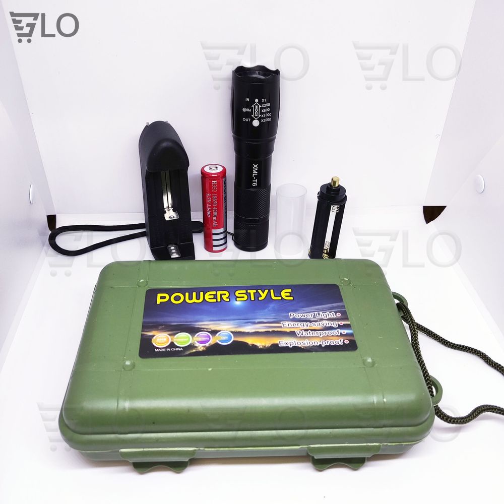 Đèn Pin Siêu Sáng UltraFire Led Cree XML T6 Cao Cấp Hợp Kim Chống Nước Pin Có Thể Sạc Lại Full box(Loại Tốt)