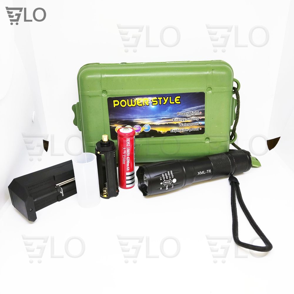 Đèn Pin Siêu Sáng UltraFire Led Cree XML T6 Cao Cấp Hợp Kim Chống Nước Pin Có Thể Sạc Lại Full box(Loại Tốt)
