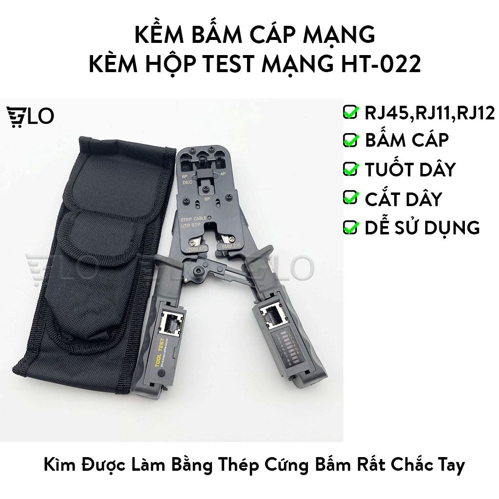 Kềm Bấm Mạng Đa Năng Tích Hợp Chức Năng Test Dây Mạng HT-022