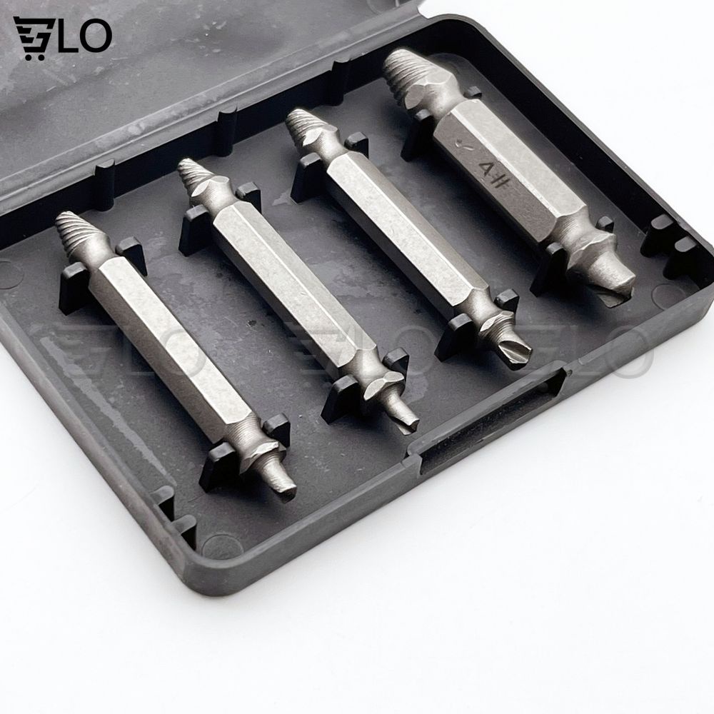 Bộ 4 Mũi Khoan Đa Năng Speed Out Giúp Loại Bỏ Ốc Vít, Bulong Chất Liệu Thép Carbon Dùng Cho Máy Khoan