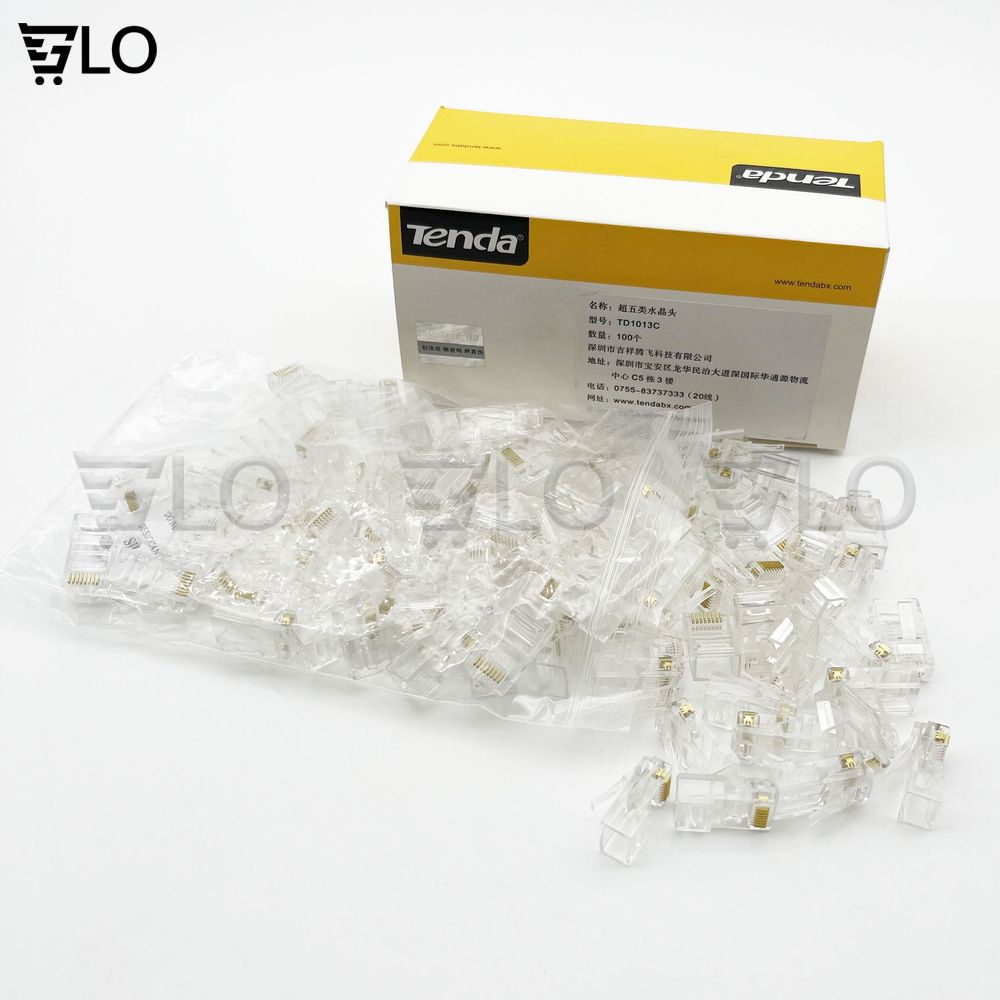Combo 100 Đầu RJ-45 Cat5/5e Tenda Loại Tốt