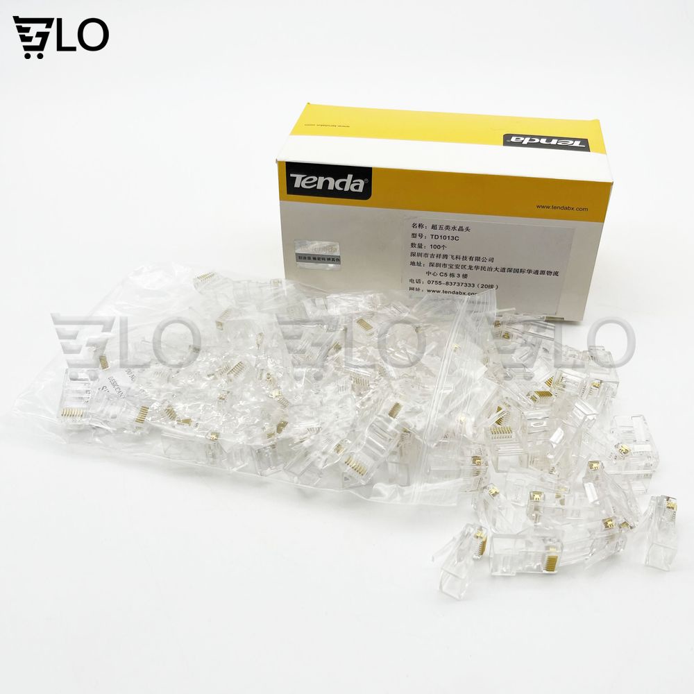 Combo 100 Đầu RJ-45 Cat5/5e Tenda Loại Tốt