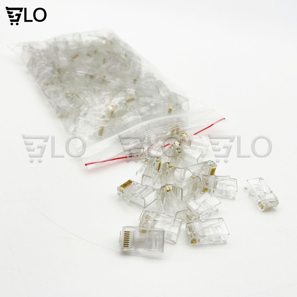 Combo 100 Đầu Hạt Mạng RJ45 CAT5/CAT6 Vỏ Nhựa