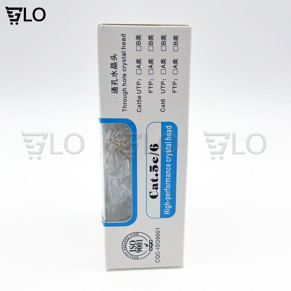 Combo 100 Đầu Hạt Mạng RJ45 CAT5/CAT6 Vỏ Nhựa